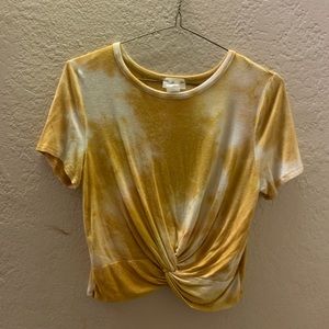 Tie dye yellow cropped shirt